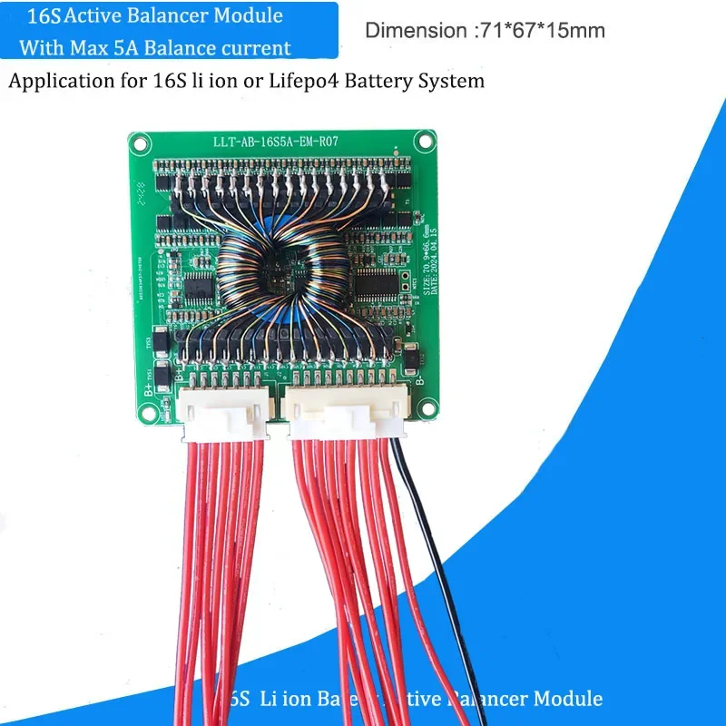 16S Active Balancer Lifepo4 or 60V Li ion Battery Balance module  battery equalizer with 5A Current high quality