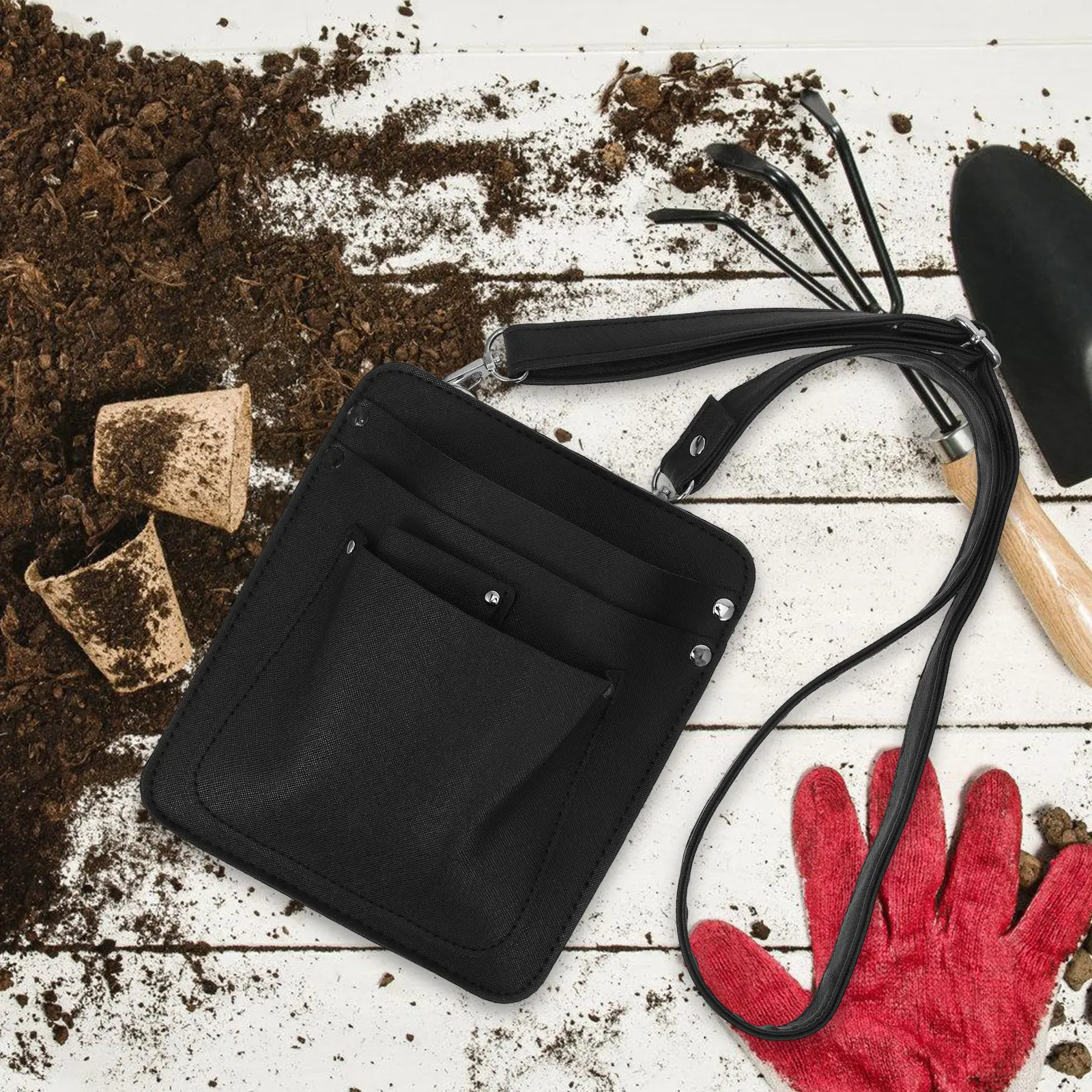 PU Florist Tool Waist Belt Pouch Crossbody Bag Pruning Shears Holder Organizer Flower Arranging Gardening Hairdressing Backpack