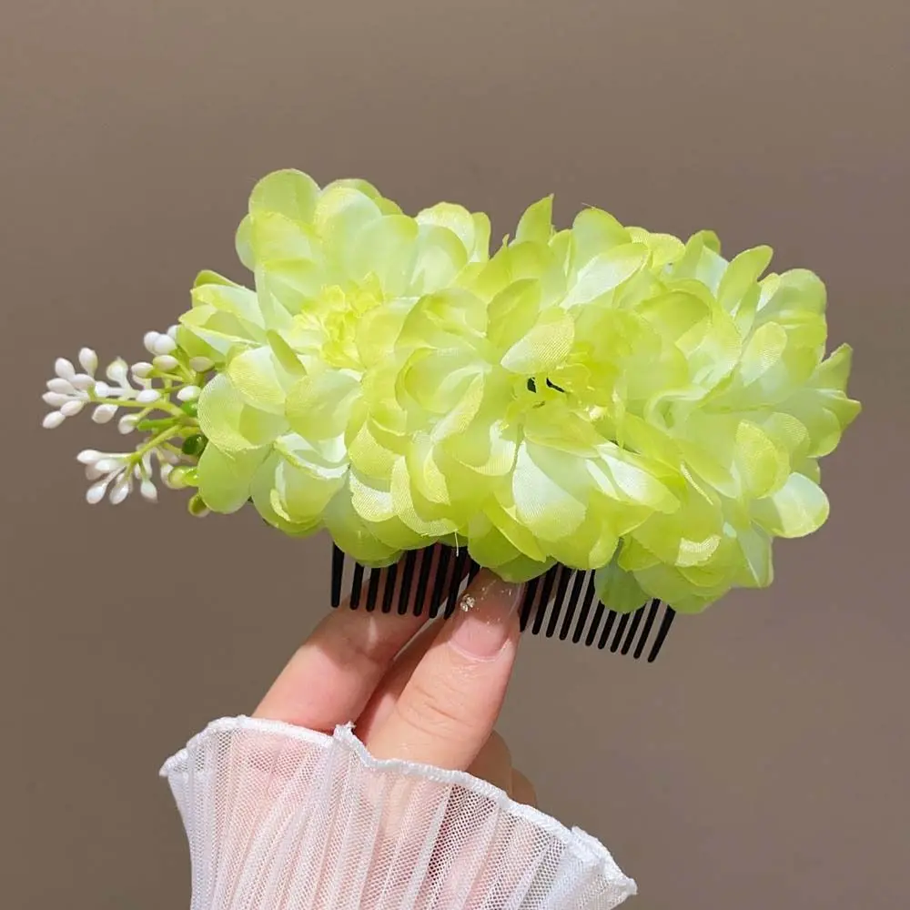 Hair Accessories Sweet Flowers Hairpin Headwear Thai Style Floral Hair Comb Plastic Cloth Chignon Hair Clips Banquet