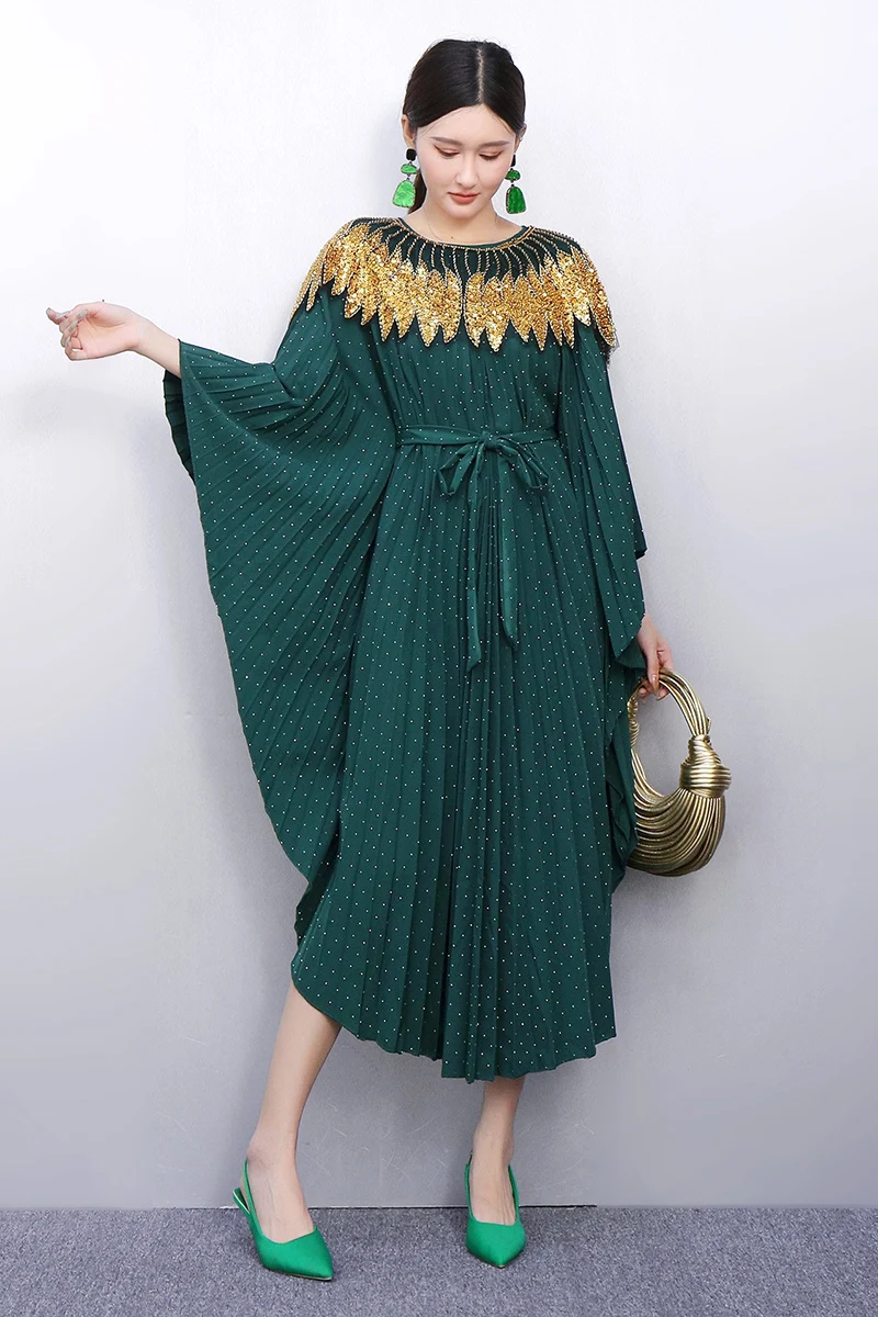 

Осень 2024, новые элегантные женские свободные платья с круглым вырезом и блестками, с короткими рукавами, женское платье с короткими рукавами, оптовая продажа J2027