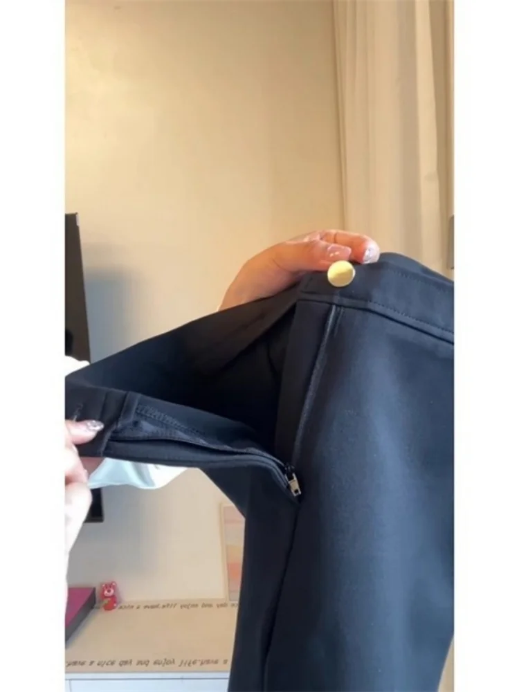 Bla Fce اصطف Thiened ألف خط سراويل تقليدية المرأة عالية الخصر التخسيس Bootcut السراويل تخفيف Sle الشتاء Faion