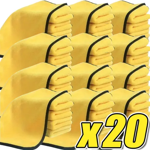 Imagen 1 del producto Toalla de microfibra para coche, paño de microfibra, toalla de lavado, limpieza absorbente de microfibra, toalla de secado para lavado de coches, detalles automáticos, 1/20 Uds.
