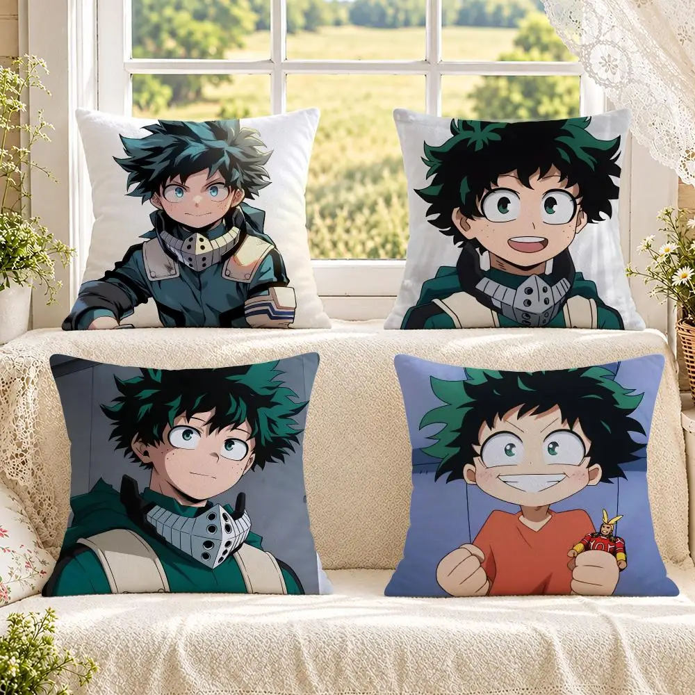 Anime Character Izuku Midoriya Cushion Cover Soft Fluffy Short Plush Pillow Case Sofa Bed Home Decor