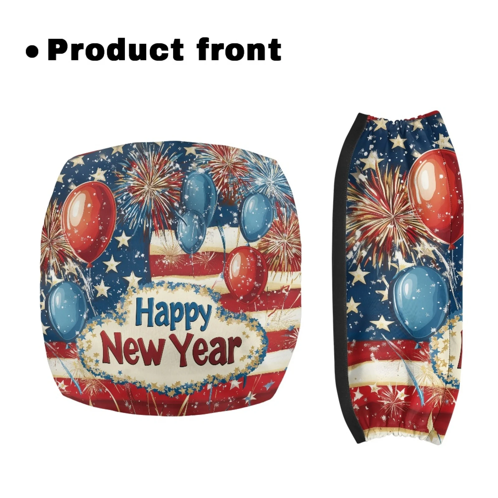 Coloranimal Happy New Year 2PCS Rollator Seat Cover Polyester Seat & Backrest Cover Set for Senior Ladies