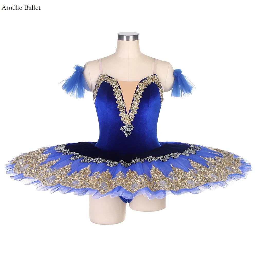 

BLL436 Royal Blue Velvet Bodice Pre-Professional Ballet Dance Costume Classical Tutus for Adult Girls Stage Performance Wear