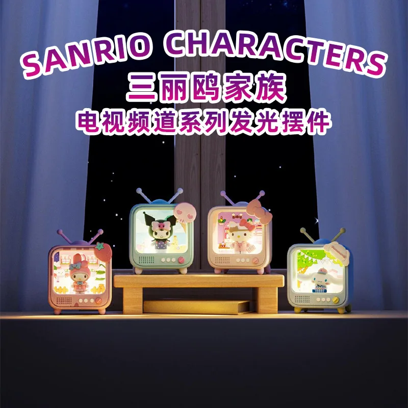 

Kawaii Sanrio Bow Series Hello Kittys Night Light Girl Cute Anime Bedroom Decoration Desktop Ornaments Luminous Atmosphere Light