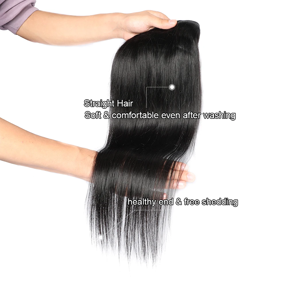 Megeen capelli brasiliani 30 pollici Remy 100% estensioni dei capelli umani Bone Straight 1/3/4 fasci di capelli doppia trama tessuto capelli per le donne