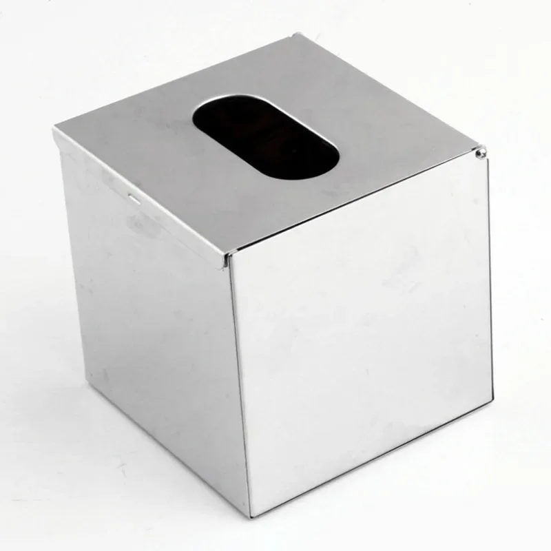 Paper holder elegant chrome car household cube square tissue box container stainless steel carton towel napkin holder
