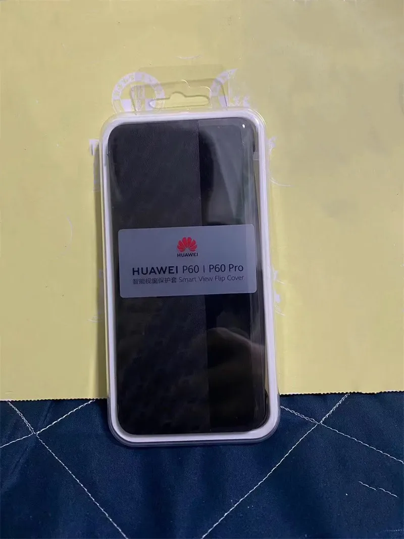 هواوي p60 برو حالة جلدية الوجه ، عرض ذكي قذيفة حماية الهاتف مع الشعار وصندوق ، الأصلي ، جديد