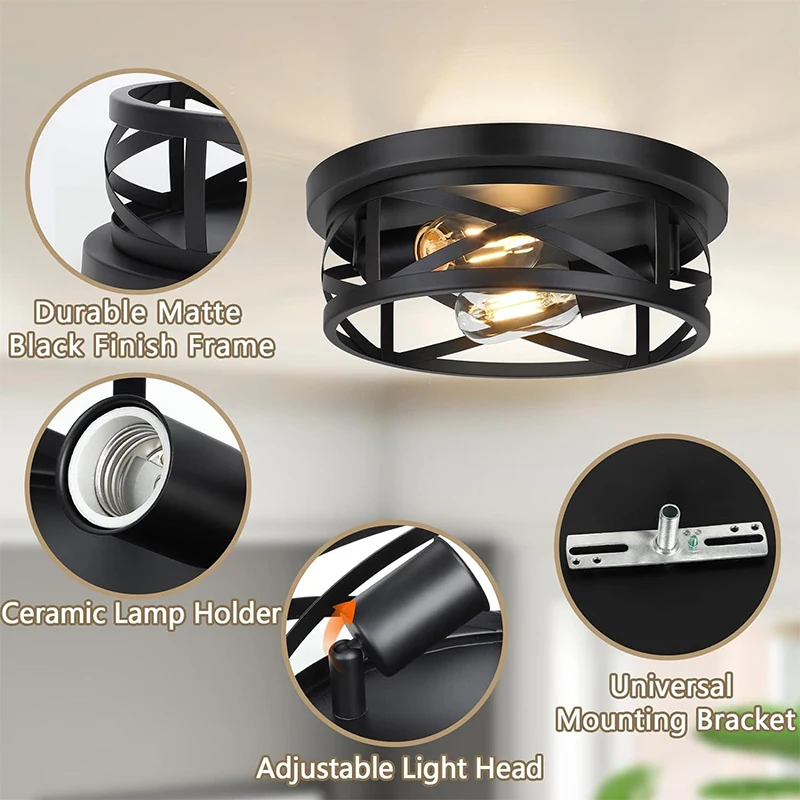 Modern LED Ceiling Light Interior Lighting Fixture Corridor Kitchen Bedroom Living Room For Home Decoration Retro Ceiling Lamps