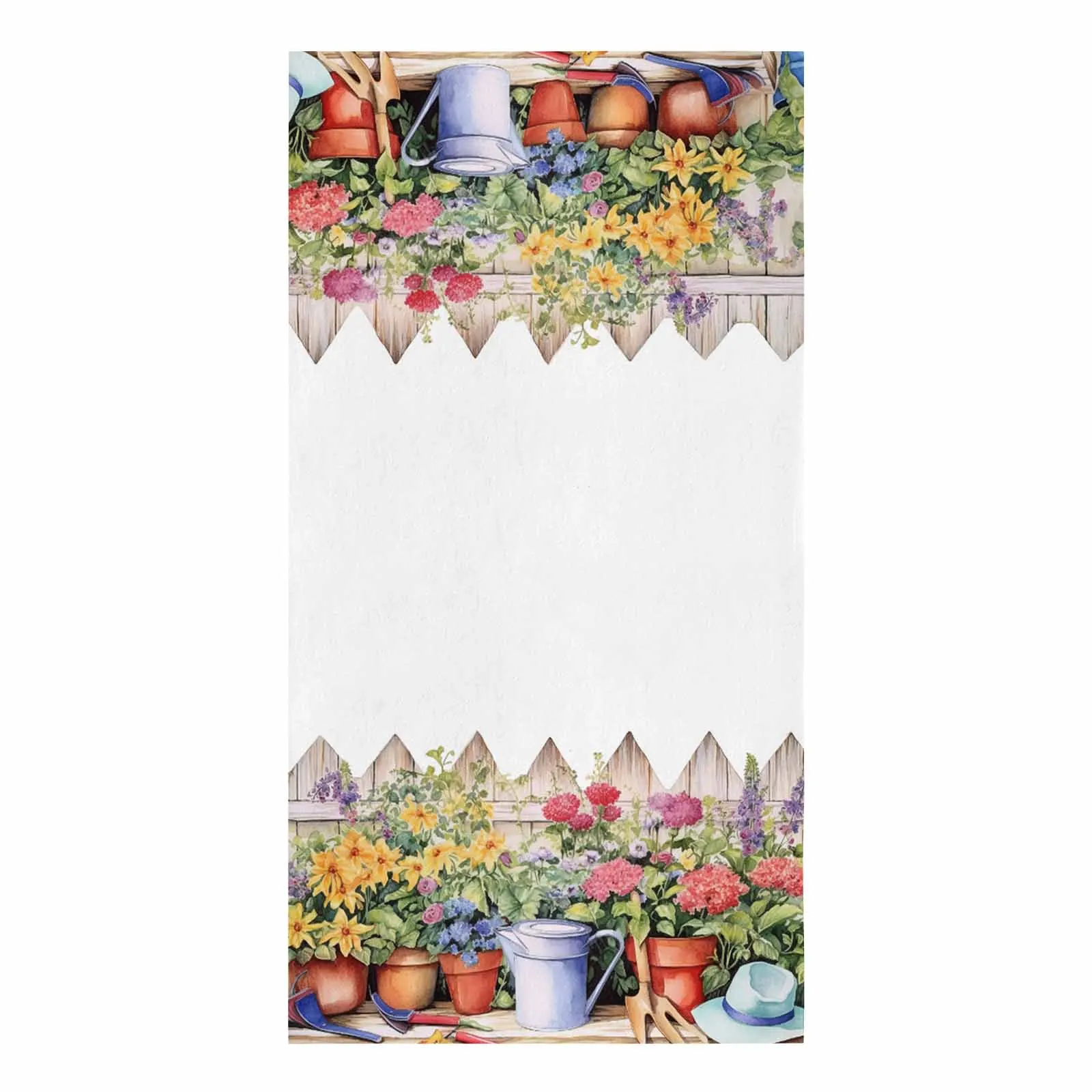 Watercolor Country Garden Plant Flower Kitchen Towel Absorbent Dish Cloth Tableware Towel for Kitchen Household Cleaning Tool