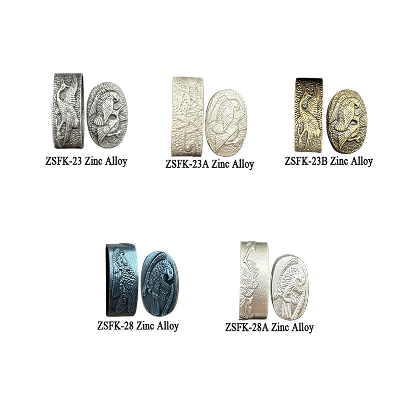 Wide Selection of elegant Fuchi & Kashira (collar and pommel) for Katana, Wakizashi, or Tanto,DIY Japanese Swords Metal Parts