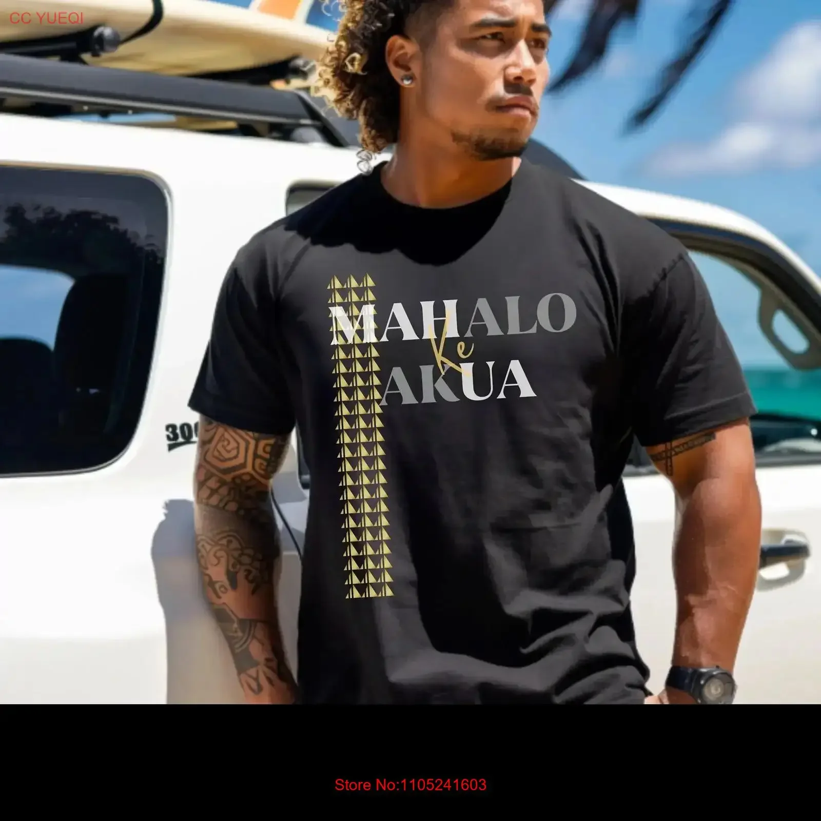 Camiseta Mahalo Ke Akua com Estampa Tribal Havaiana, Estilo Vintage, Confortável, Unissex, Respirável, Streetwear