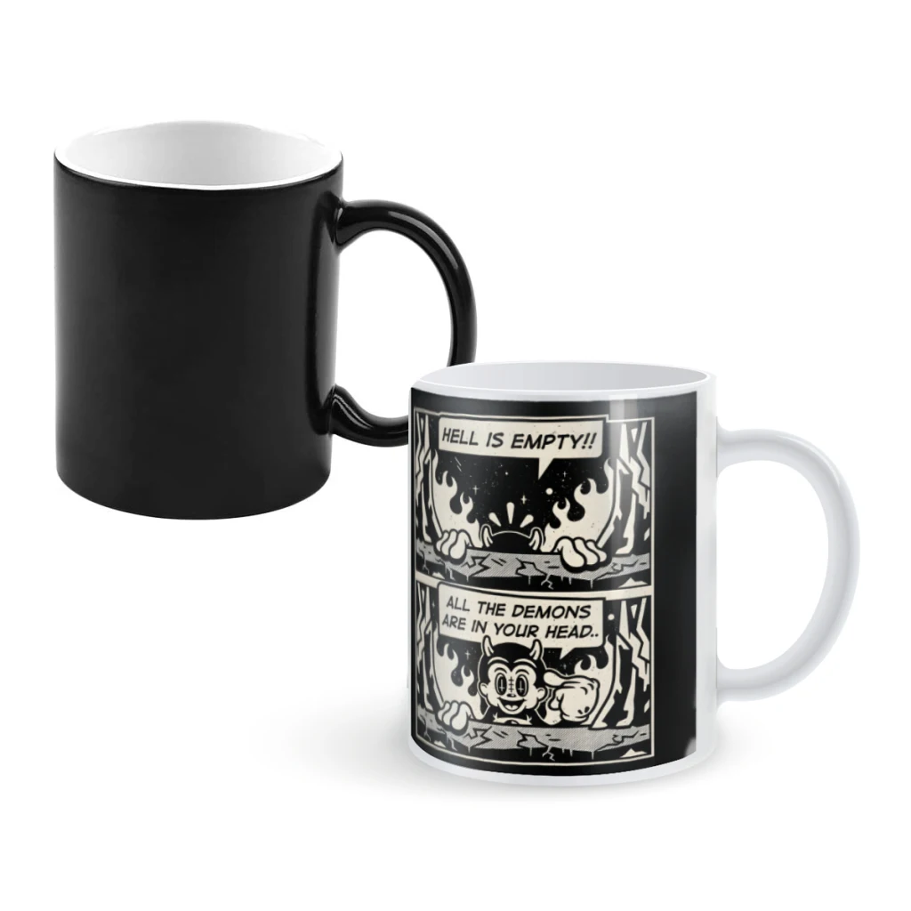 

Hell Is EmptyCoffee Mugs And Mug Creative Color Change Tea Cup Ceramic Milk Cups Novelty Gifts