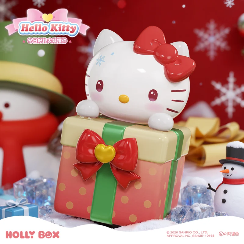 

Genuine Sanrio Hellokitty Christmas Winter Series Blind Box Figurines Toys Kawaii Hellokitty Storage Box Girls Ornaments Gifts