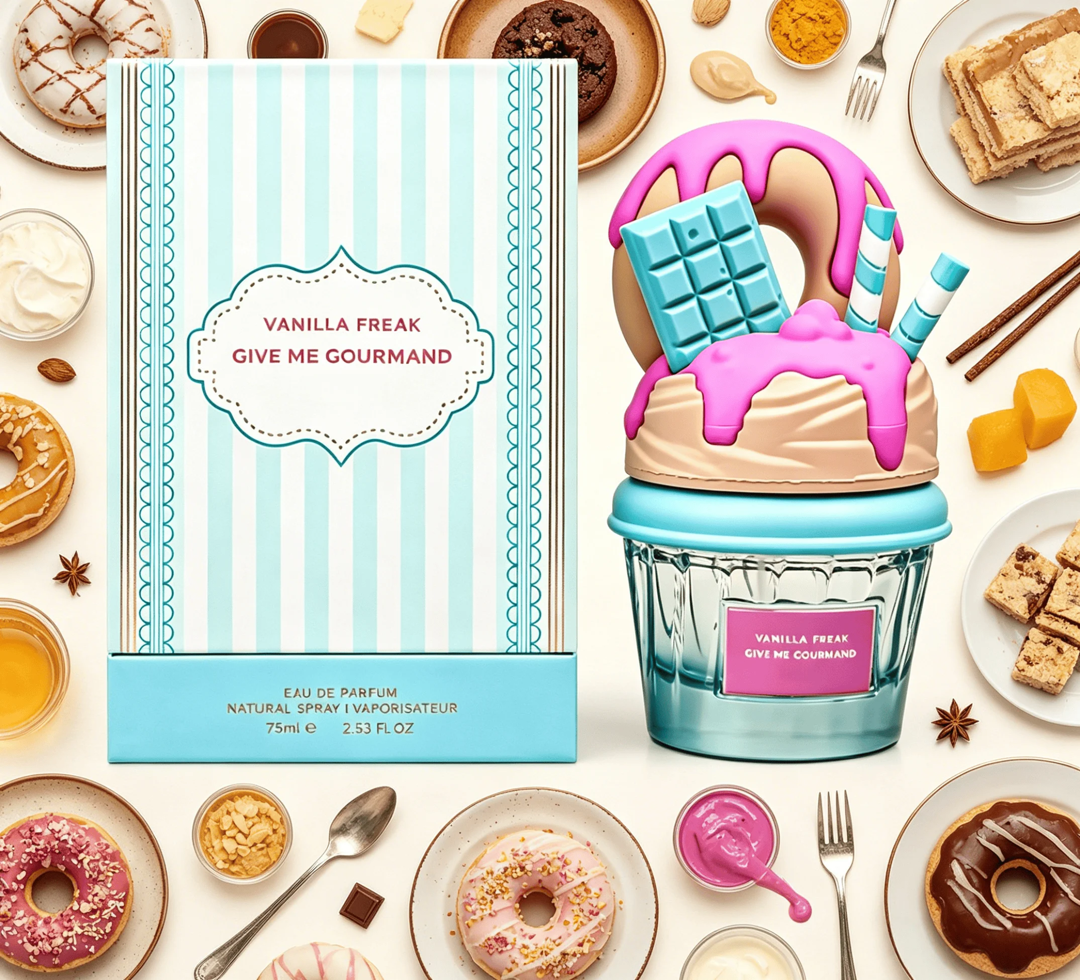 

Vanilla Freak Eau de Parfum, Give me Gourmand Collection, Unisex, Spray Form, 75ml, Vanilla Caramel Scent, Woody Notes