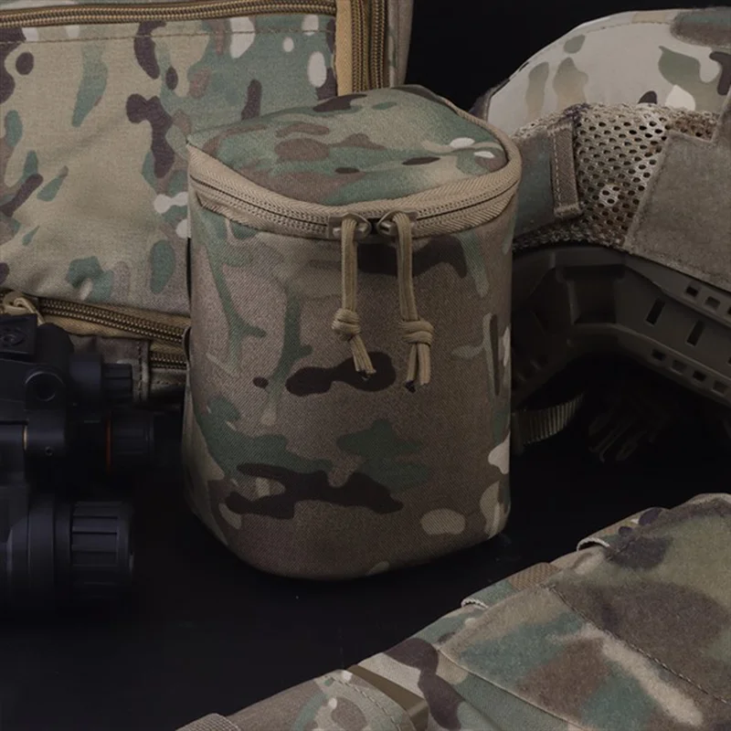 MOLLE Compatible Camouflage Storage Pouch Dual Zipper Access Reinforced Design for Night Vision Gear Outdoor Belt Harness System