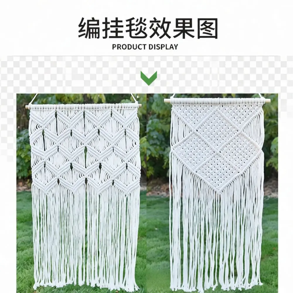 Natural Cotton Cord Macrame Rope For Handicrafts DIY Wall Hanging Crafting Knitting Weaving Projects Soft Twisted Utility Twine