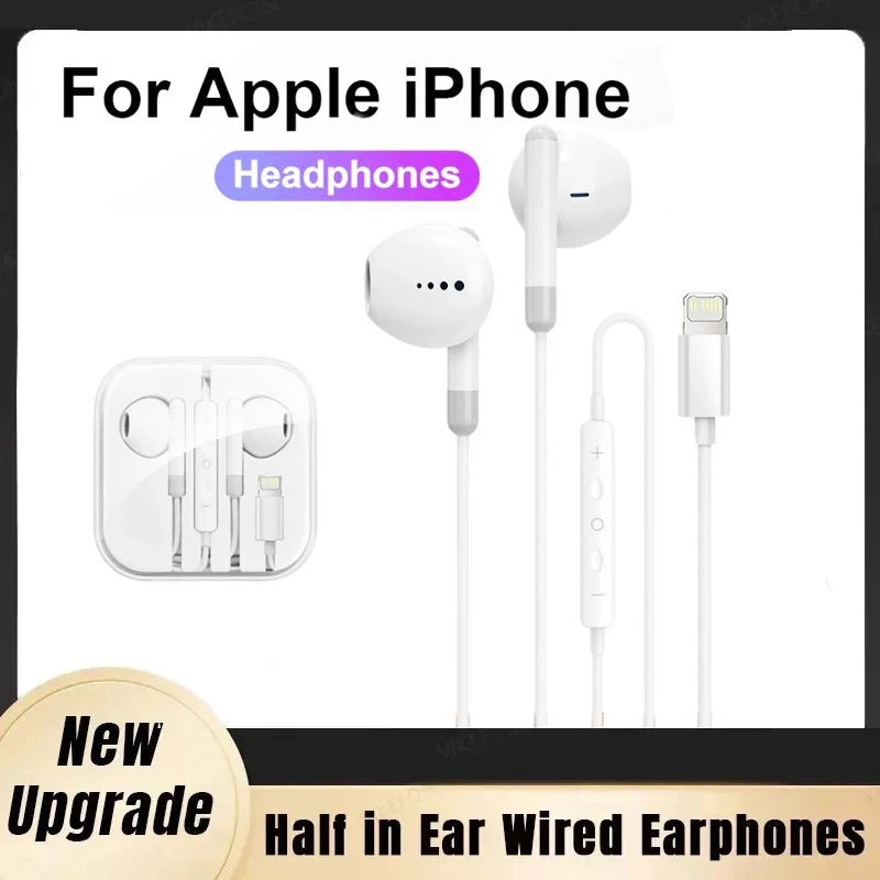 Original Wired Earphones for Apple Lightning iPhone 15 16 14 13 12 11 Pro Max Mini X XS XR X 7 8 6 Plus SE Headphones Accessorie