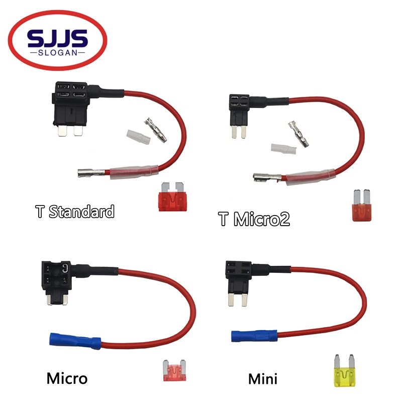 【10-2PCS】1A-50A 12V MINI SMALL MEDIUM Size Car Fuse Holder Add-a-circuit TAP Adapter with 10A Micro Mini Standard ATM Blade Fuse