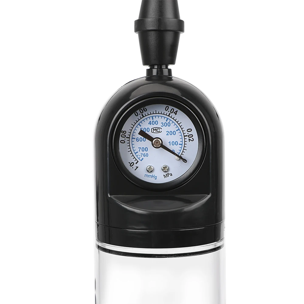 Juguetes sexuales para hombres, masturbación masculina erótica, erección, agrandamiento del pene con manómetro, bomba de vacío, bomba para pene