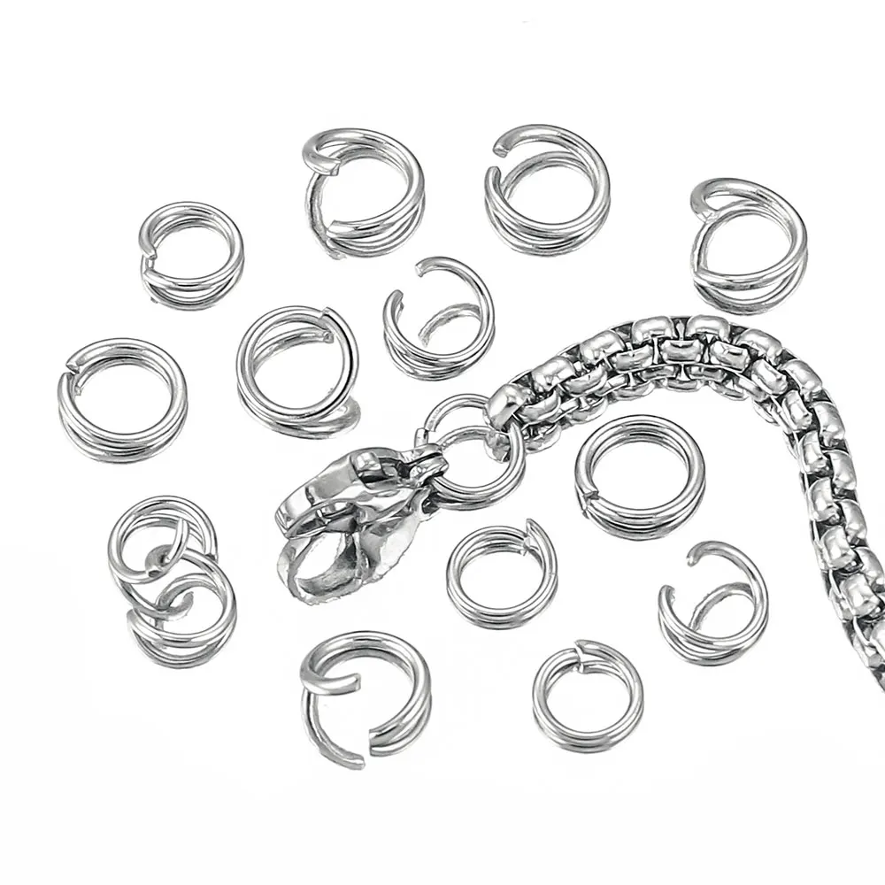 200 Stuks Roestvrijstalen Splitring Voor Sieraden Maken Benodigdheden Ovale Open Springringen Lussen Connectoren Materiaal Groothandel Bulk