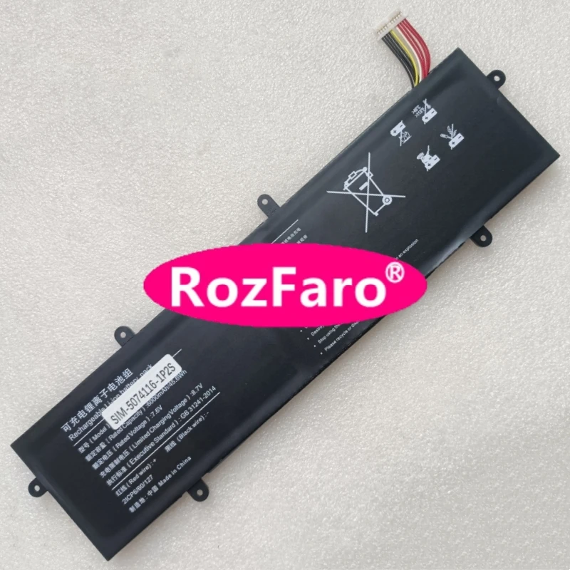 RozFaro SIM-5074116-1P2S 7.6V 45.6Wh 6000mAh Laptop Battery 11-pin 10-wire For 5074116-1P2S Notebook
