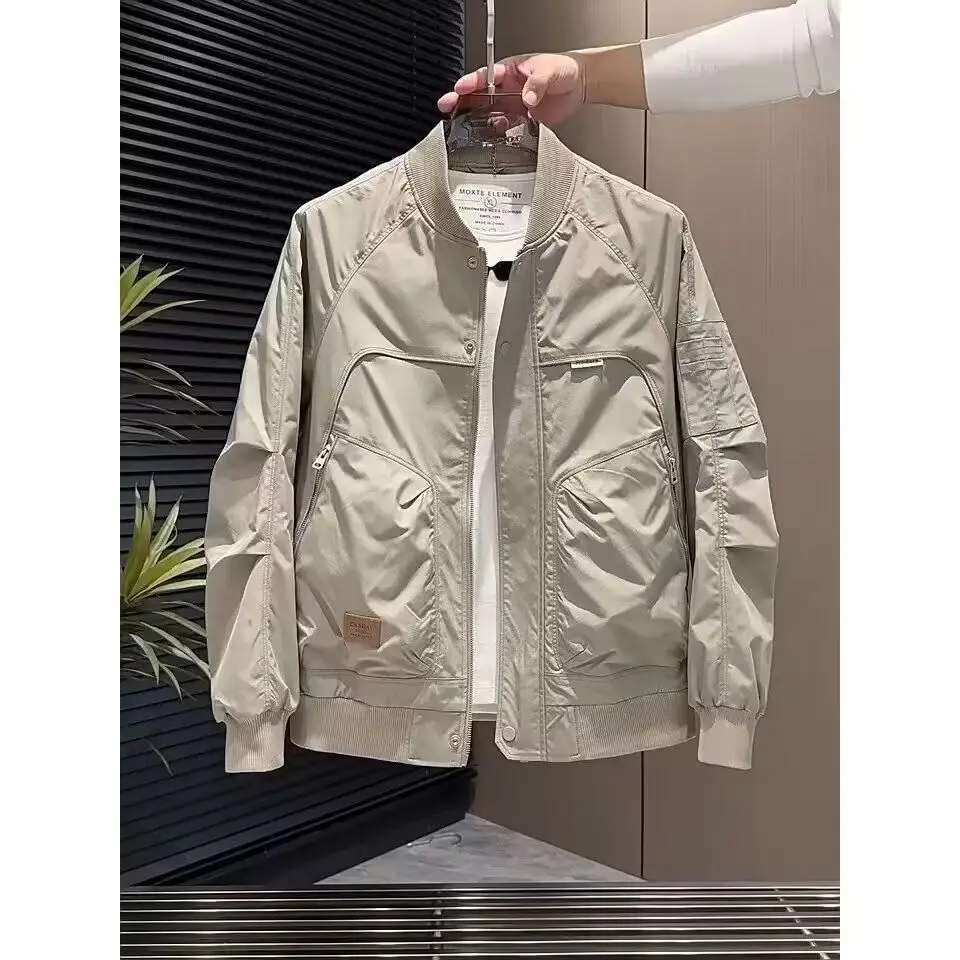 

Men's Baseball Jaet Spring Autumn Casual Versatile Workwear Outerwear Trendy Haome Top Quali Polyester Stand Fit