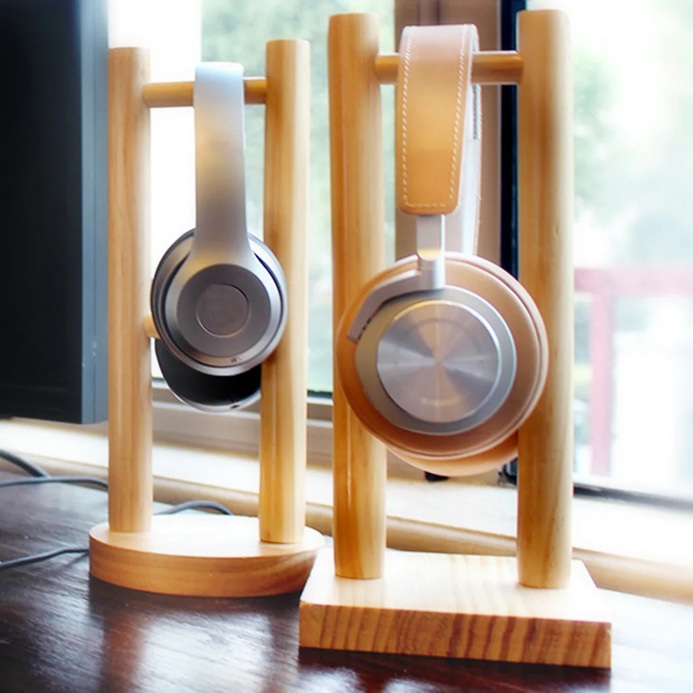 

Wooden Headset Storage Rack Premium Material Headphone Stand Holder Desktop Earphone Hanger Stable Space Saving