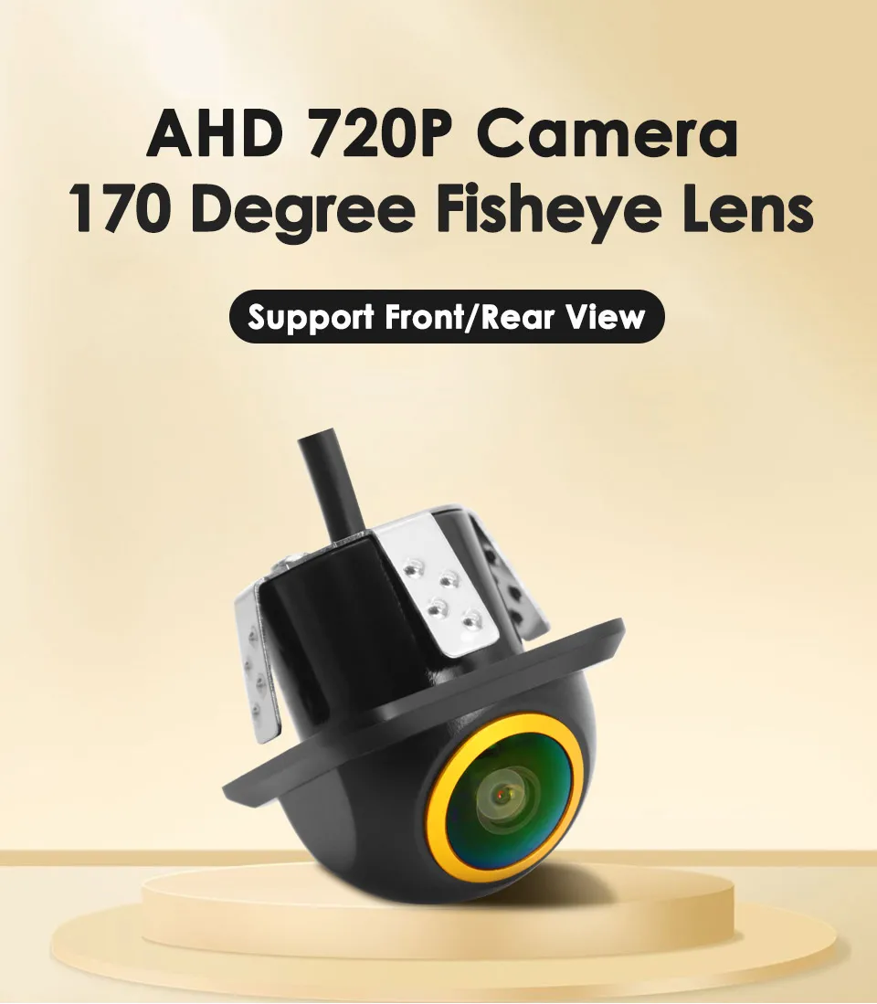 AHD Auto Rückansicht Kamera Nachtsicht Wasserdicht Bohrer 20mm Loch Goldene Fisheye Len Universal HD Rückfahr Parkplatz Backup kamera – Detail 1