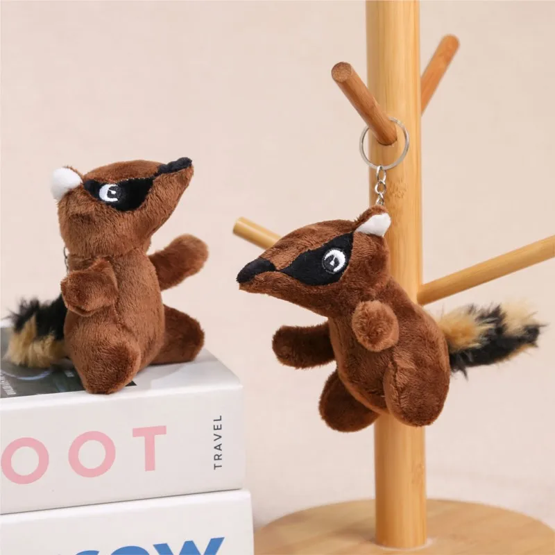 11CM Uroczy breloczek z pluszową wiewiórką, miękka maskotka, dekoracja, zawieszka do torby, prezent urodzinowy dla dziewczynki