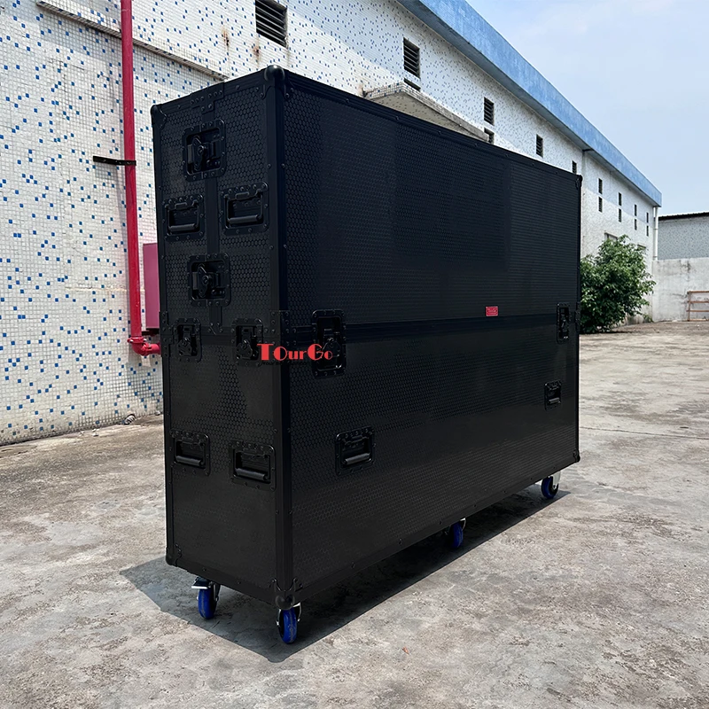 Portable 75'' Automatic Control LED LCD TV Screen Black Electric Motorised Lift Plasma Flight Case