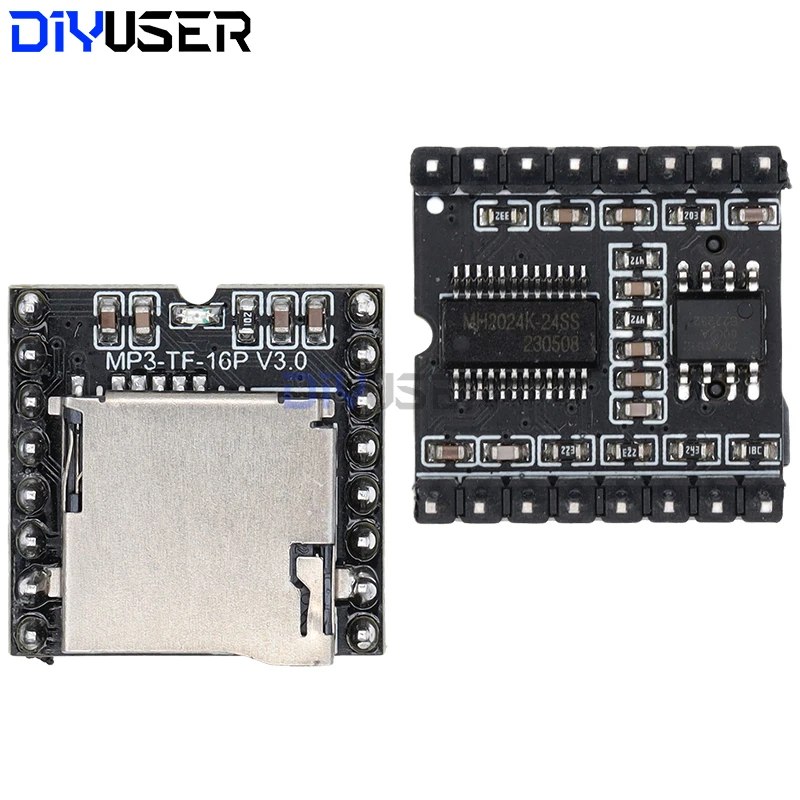 DIYUSER DFPlayer Mini MP3 Player Module V3.0 16P TF Card U Disk DF Player Audio Voice Module Board