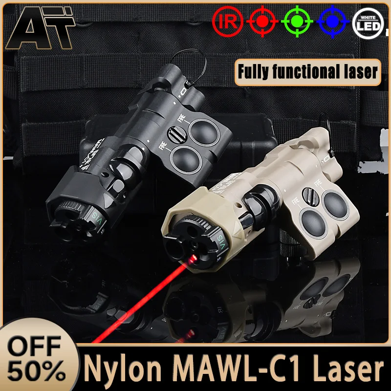 Tactical Nylon MAWL-C1 Laser Red Green Blue Dot Laser IR Illuminator White LED Light Strobe Flashlight With Dual Pressure Switch