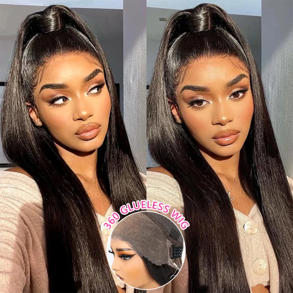 Straight Human Hair Wig 360 Full Lace Wigs Human Hair 13x6 HD Transparent Lace Frontal Wig 4x4 Closure Wig Pre Plucked