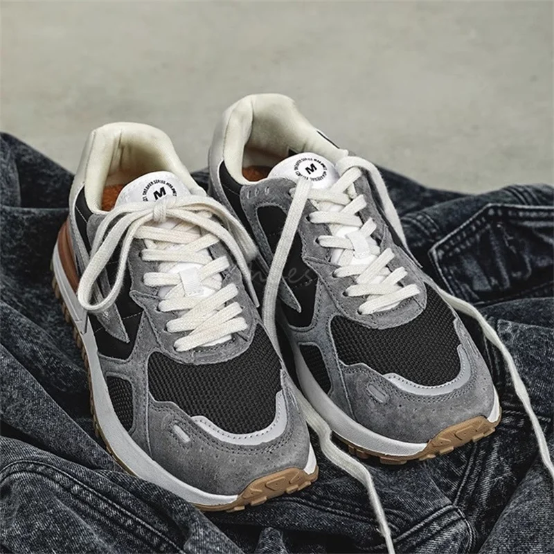 

Vintage Sneakers Men's Casual Sports Shoes Gray Color Dad Shoes American Style Board Shoes Couple Vulcanize Shoes Brand Design