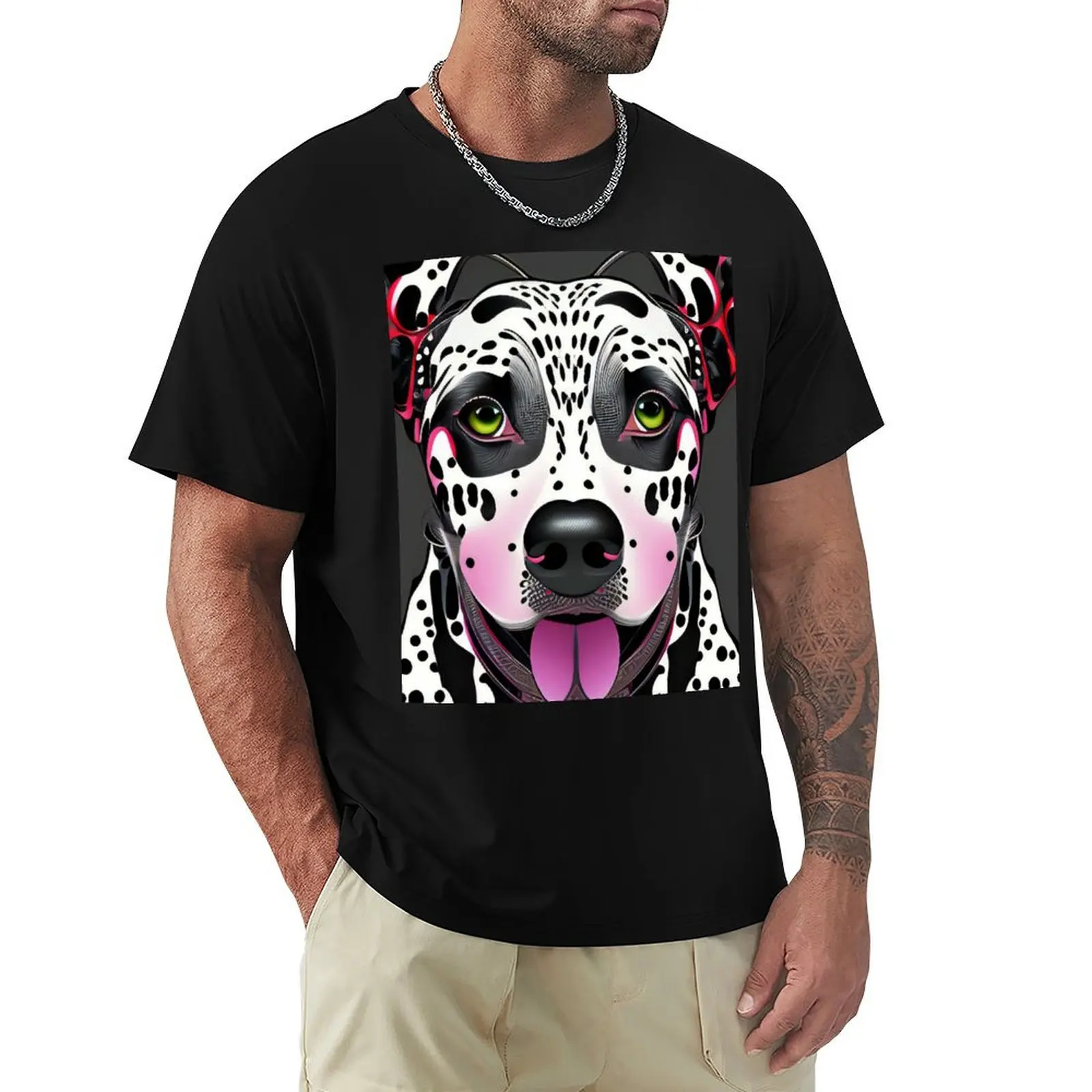 Dalmatian Art Portrait T-shirt korean fashion new edition anime t shirts for men