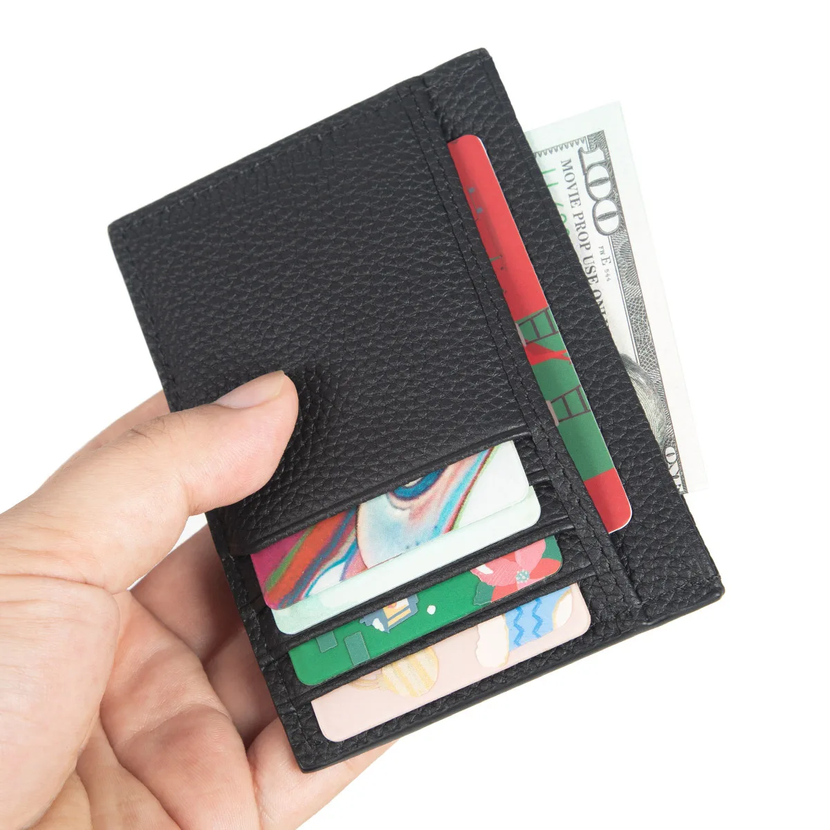 Slim Card Holder Minimalist Wallet Top Grain Cowhide Ultra Thin 4mm Front Pocket Credit Card Sleeve Case for Men Women