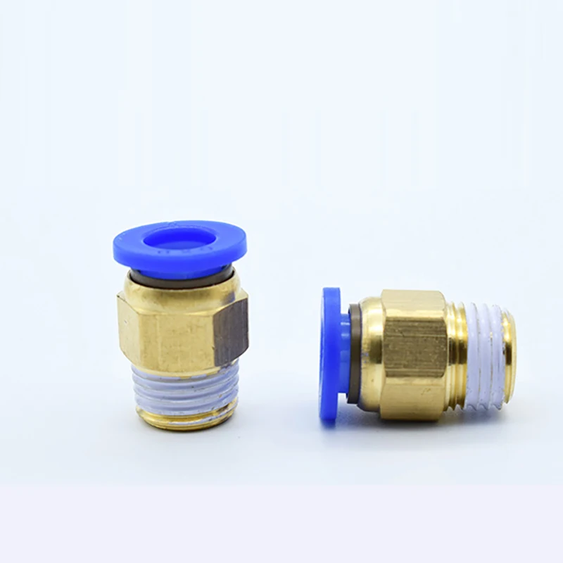 Blue PC Quick Connector Pneumatic Quick Insertion Thread Straight Through External Thread Pc6/8/10-M5/02 Air Source Component