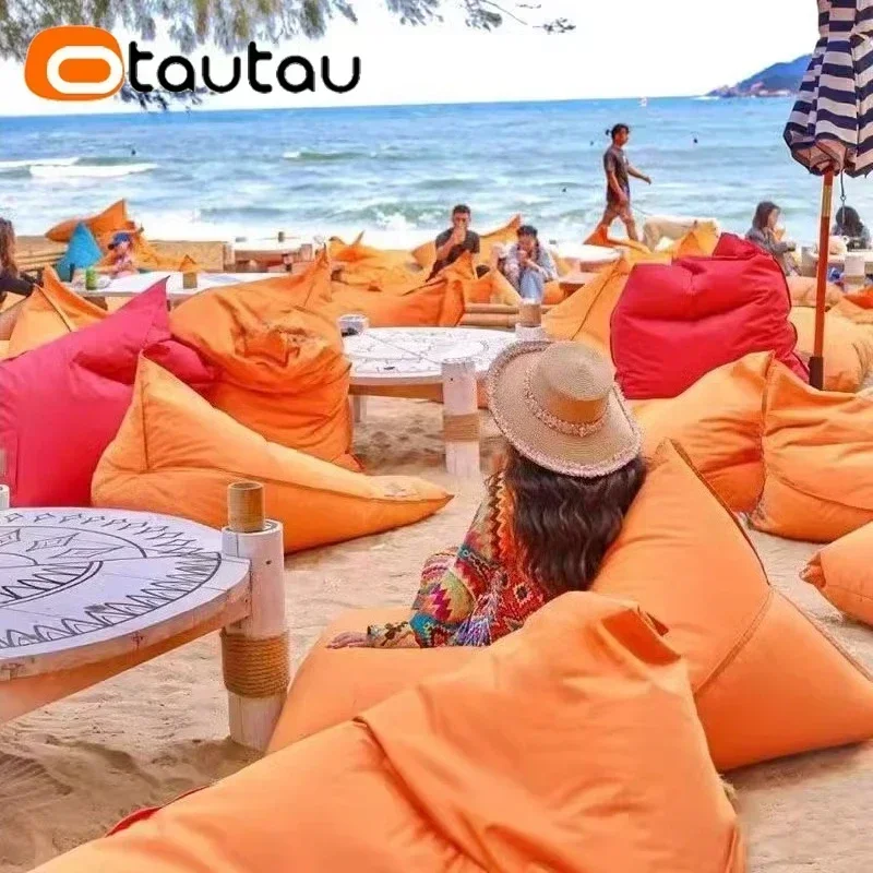 OTAUTAU Outdoor Waterproof Bean Bag Cover Swim Pool Float Beach Event Lounger DD036【No Filler! Need To Buy Filler By Yourself !】