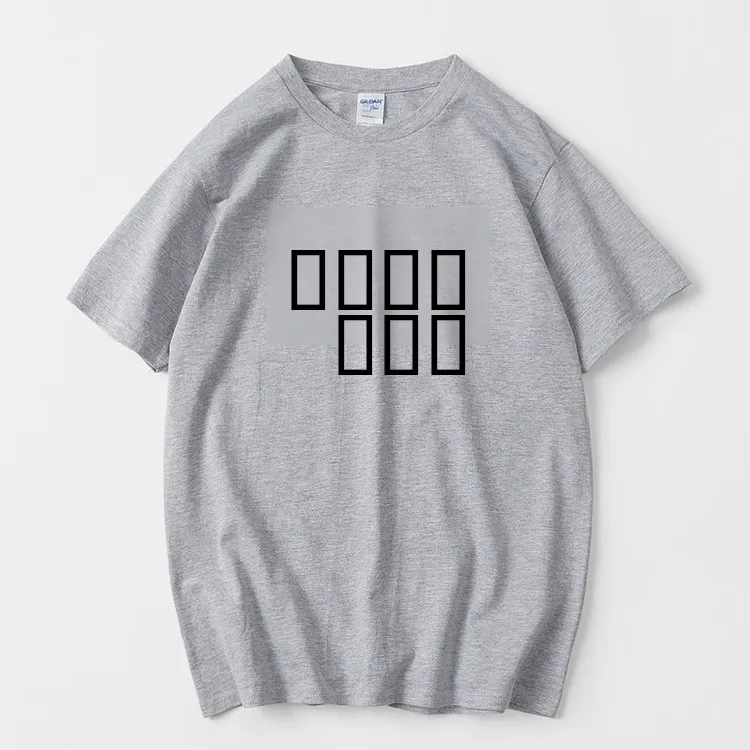 루즈핏 코튼 반팔 라운드넥 한자 프린트 티셔츠 여름 캐주얼웨어 편안하고 통기성 좋은 재미있는 프린트