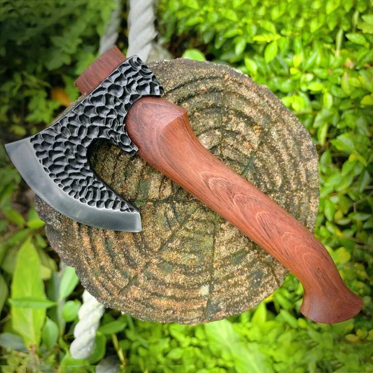 

Outdoor Manganese Steel Hand Forging Tactical Axe Sandalwood Handle Outdoor Camping Multifunctional Equipment Logging EDC Tool
