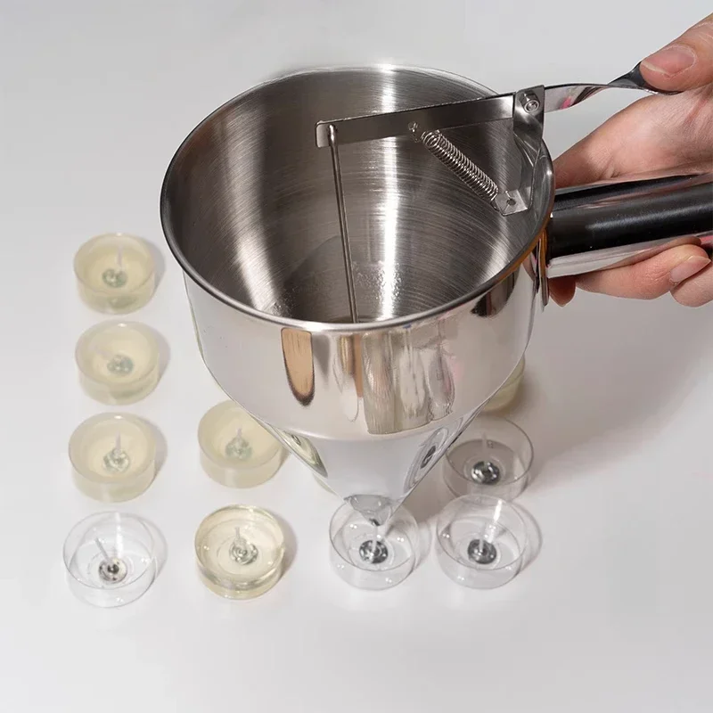 Hand-held Stainless Steel Funnel Cone Candle Liquid Dispenser DIY Aromatherapy Cup Shape Candle Batch Dispense Pouring Tool
