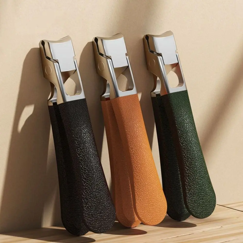 ステンレス製の飛散防止爪切り、広い開口部、厚い爪、足の爪切り、硬い平らな足の爪、指の爪カッター、トリミングツール