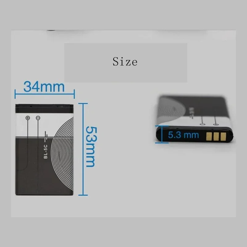 Lithium Polymer Phone Battery 3.7V BL-5C 1200mAh For Radio Nokia 1100 1110 1200 1208 1280 2600 2700 3100 3110 5130 6230 1600