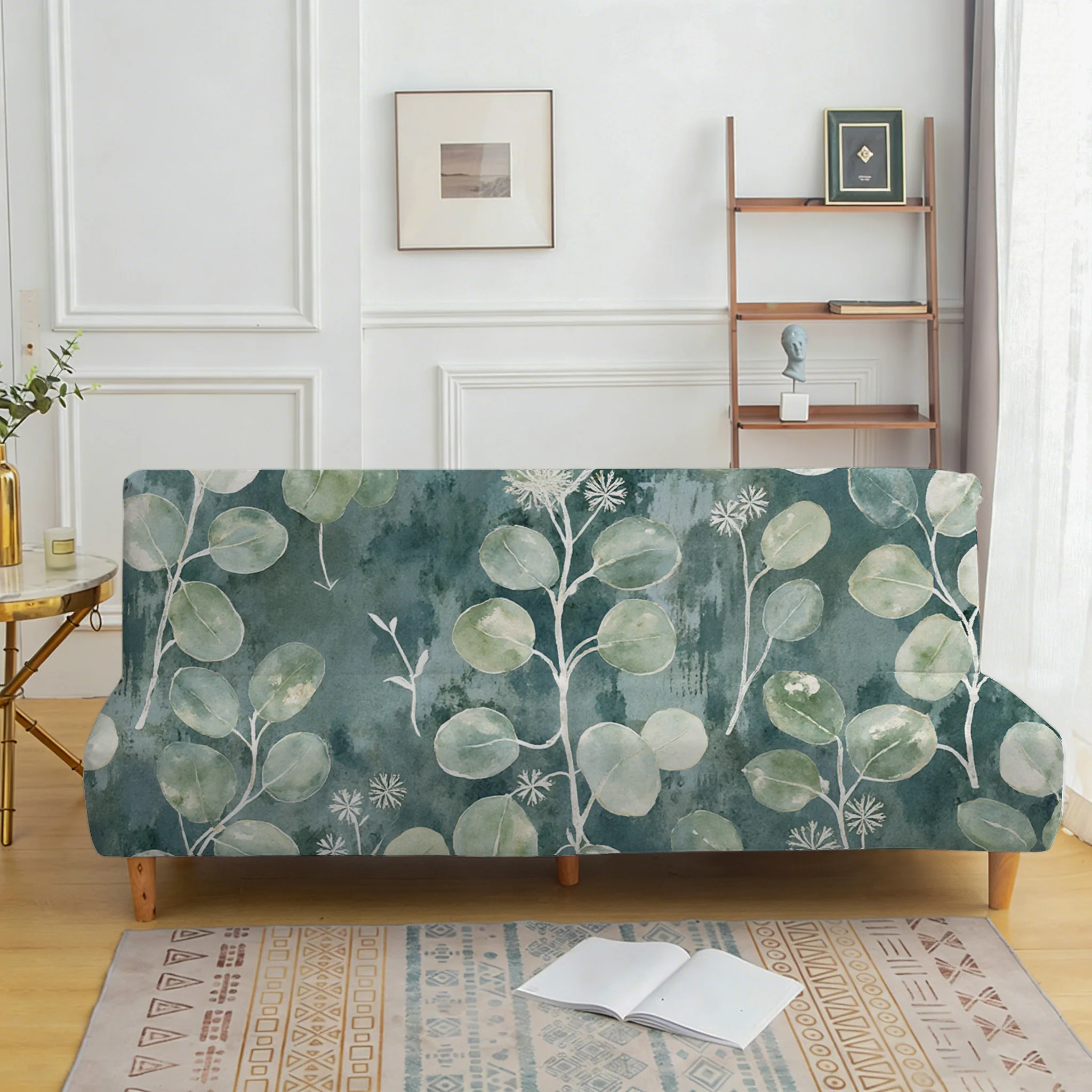 

Покрывало для дивана с принтом зеленых растений, подходит для различных видов домашнего декора, легко устанавливается, можно стирать в машине.