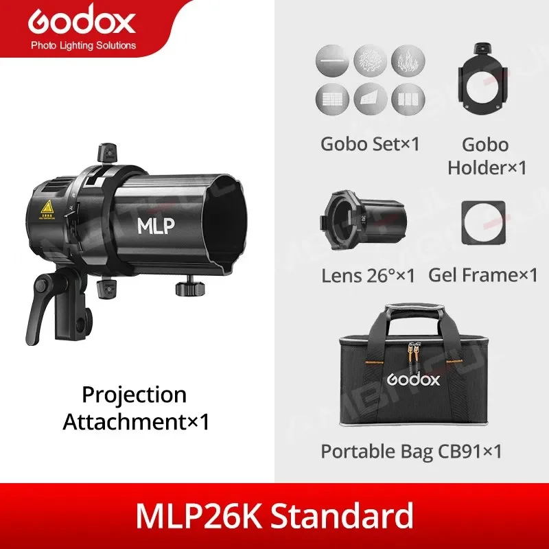 Nieuwe Godox Mlp Spotlight Mount Set 19 ° / 26 ° / 36 ° Verlichting Modifiers Bowens Mount Verlichting Accessoires Voor Ms200 Sk400ii Sl150iii