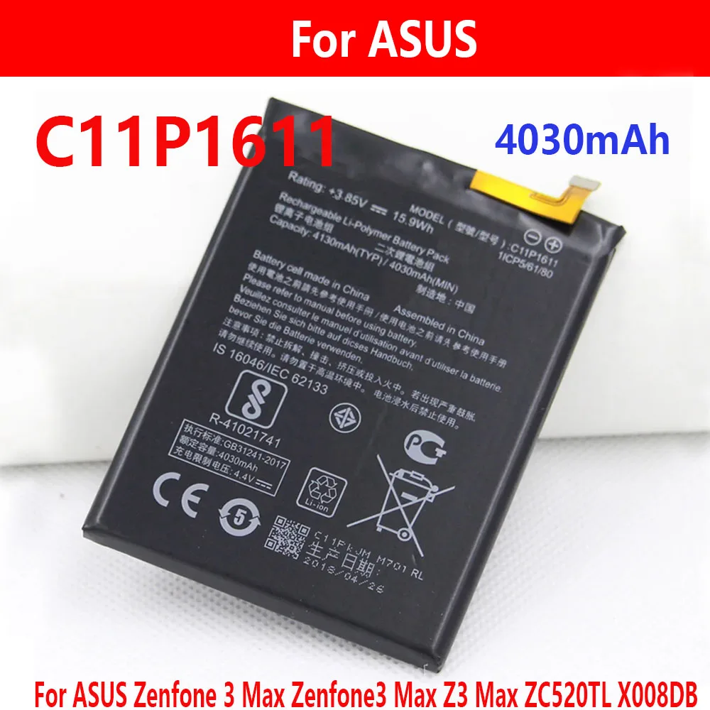 C11P1611 4030mAh Phone Battery For ASUS Zenfone 3 Max Zenfone3 Max Z3 Max ZC520TL X008DB Batterij Batteries + Tool adhesive