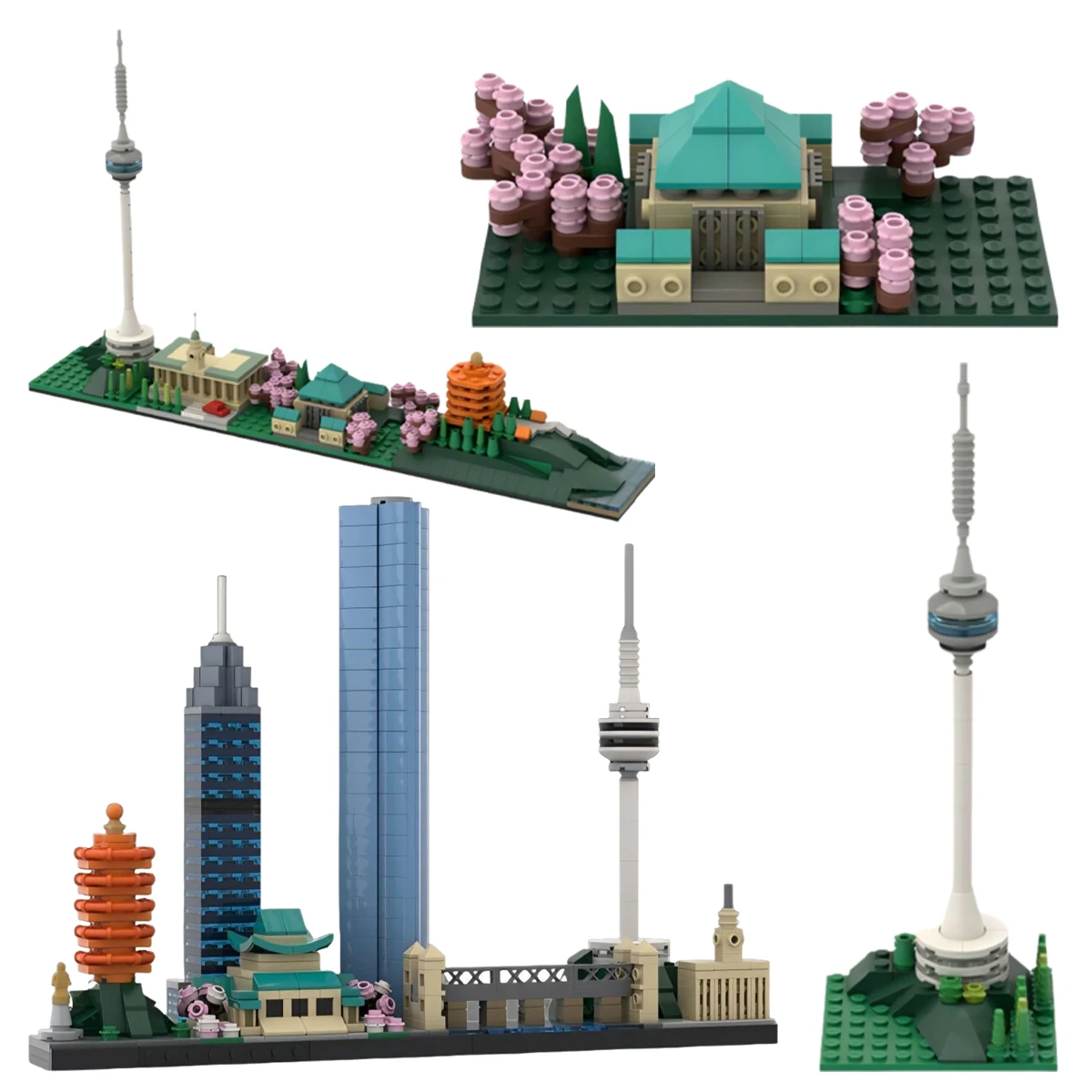 

Городская архитектурная серия, строительный блок MOC Ухань, горизонт, ТВ-башня, модель с видом на улицу, сделай сам, детская сборная игрушка, подарок на день рождения для взрослых