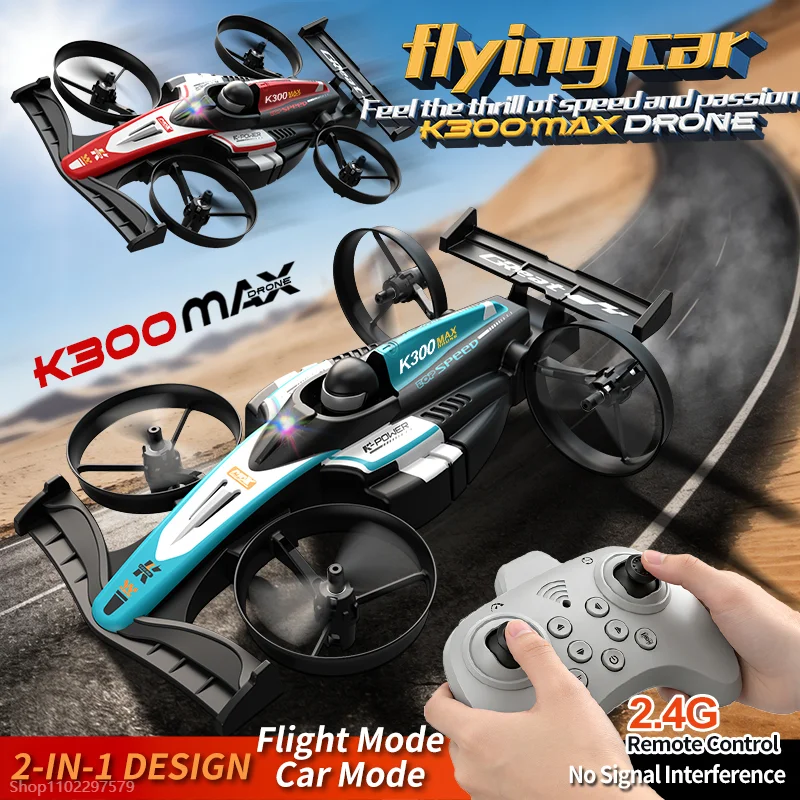 

RC Flying Drift Cars Professional Air-Ground 2-in-1 Quadcopter 1:30 Mini RC Car Electric Racing Deformable Car Toy for Boys Gift